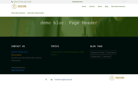 demo bloc: Page Header